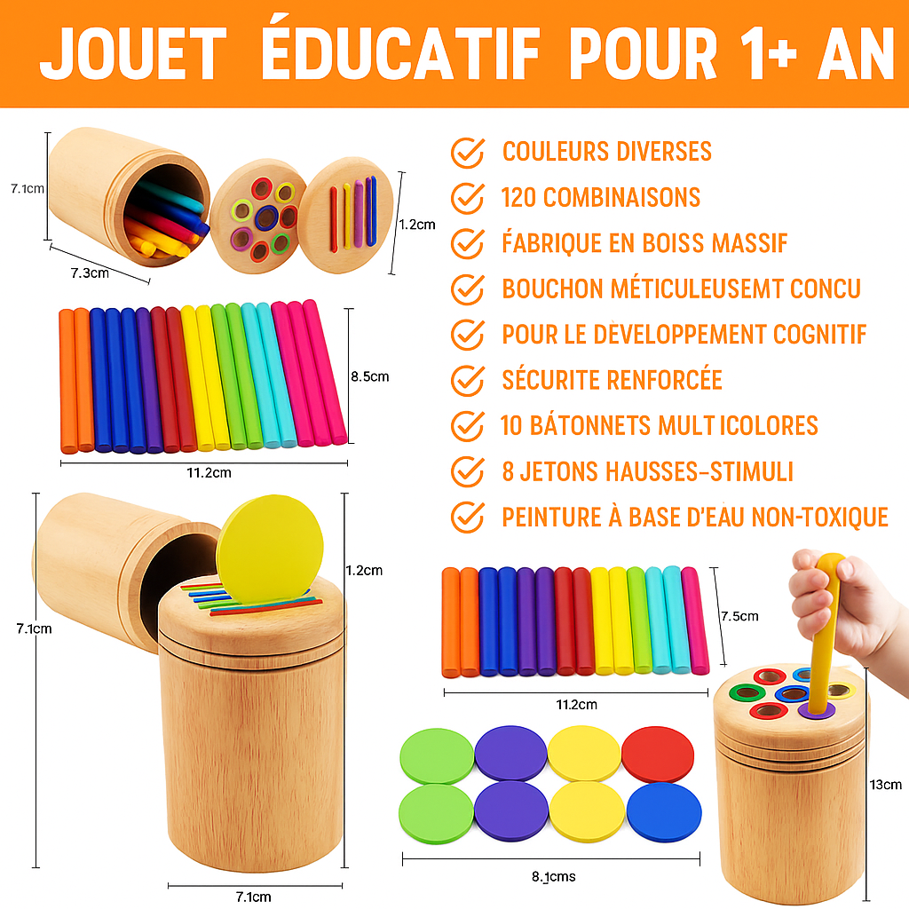 Jouet d'apprentissage en bois (2-5ans)